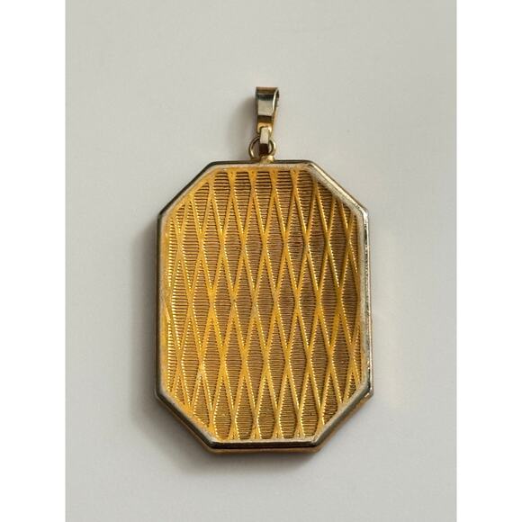 Vintage Damascene Bird With Flowers Gold Plated Pendant - Picture 6 of 7